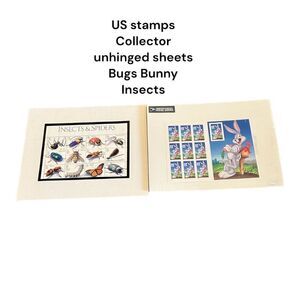 U.S. stamps 33¢ INSECTS and SPIDERS stamps sheet 20 & Bugs Bunny